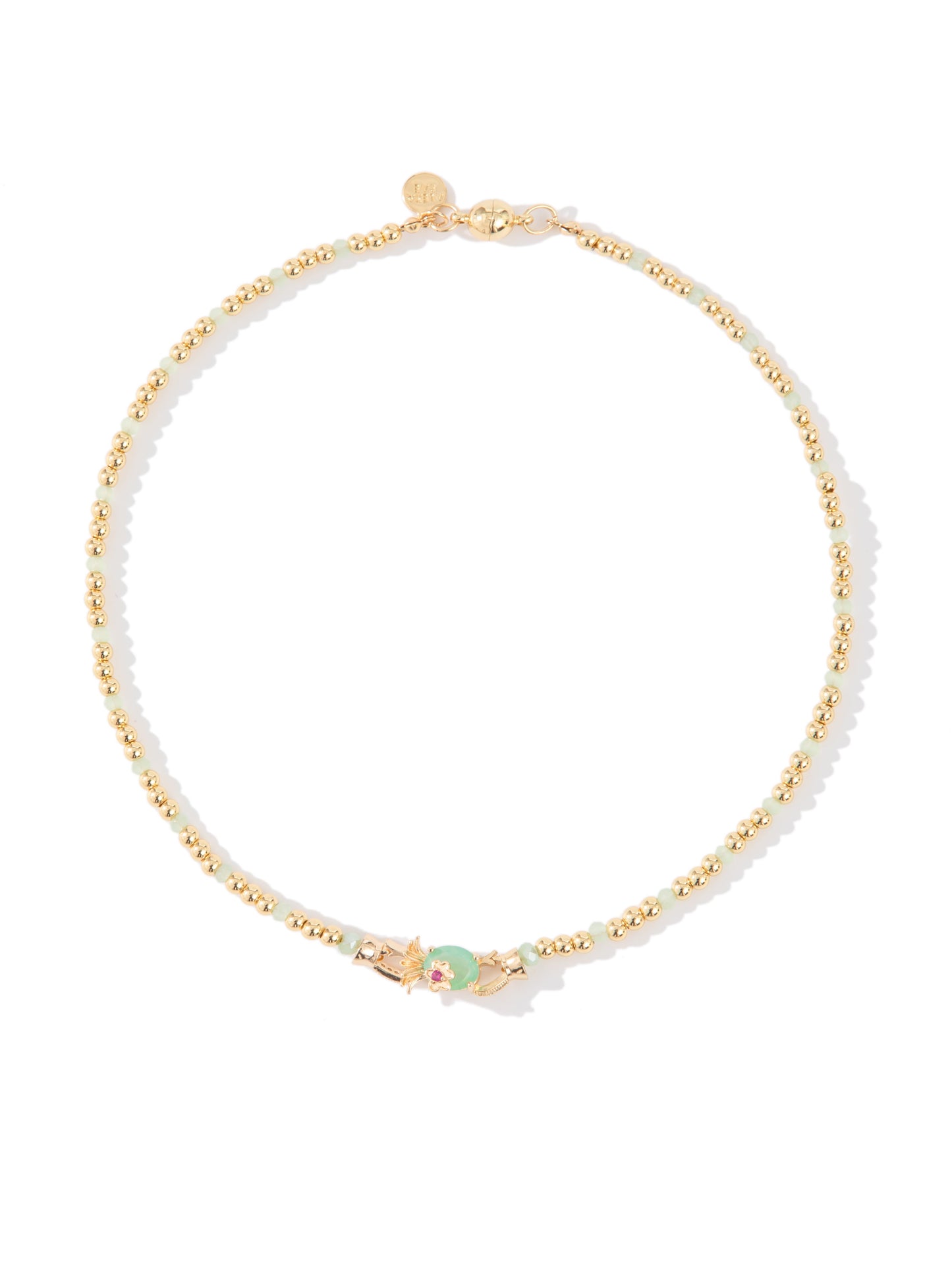 Rosebud Necklace - Mint Opal
