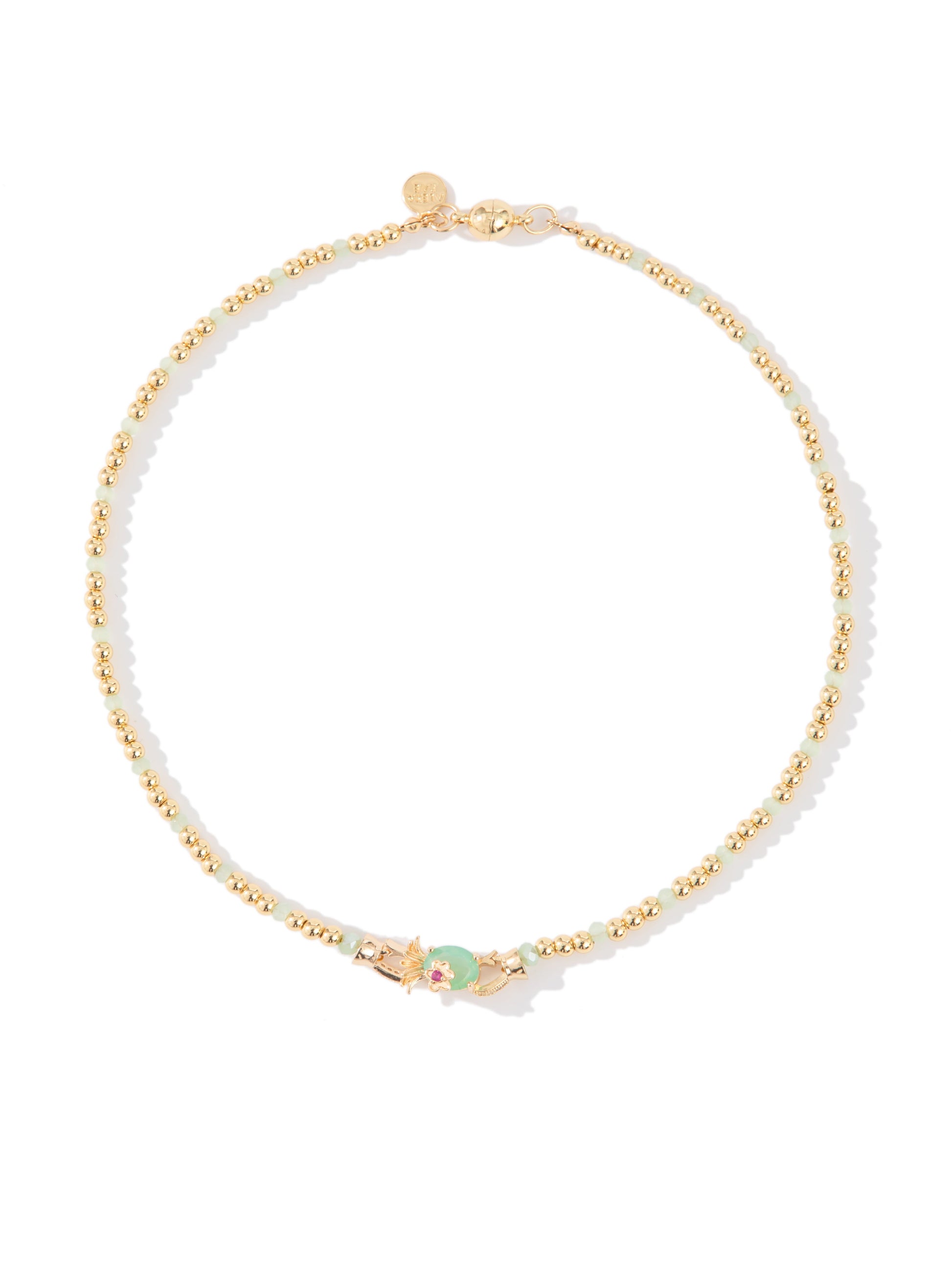 Rosebud Necklace - Mint Opal