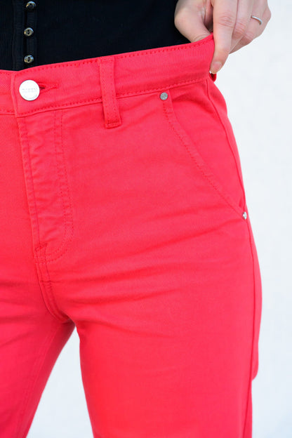You're A Fireball By Risen - High Rise Tummy Control Wide Leg Pants - Fiesta