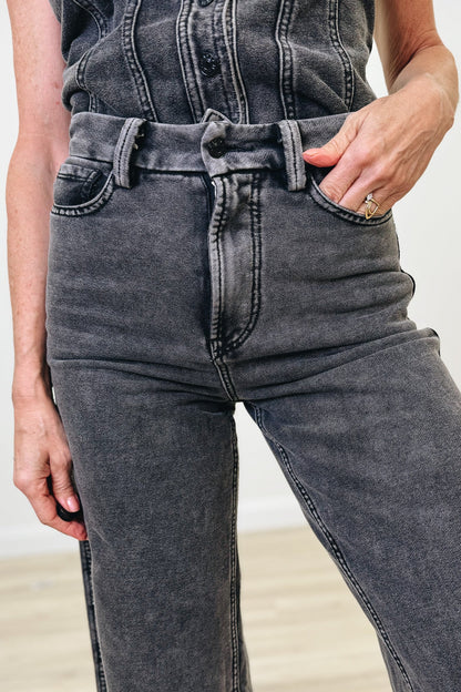 Buttoned & Bold By White Birch - High Rise Wide Leg Jeans - 2 Colors!