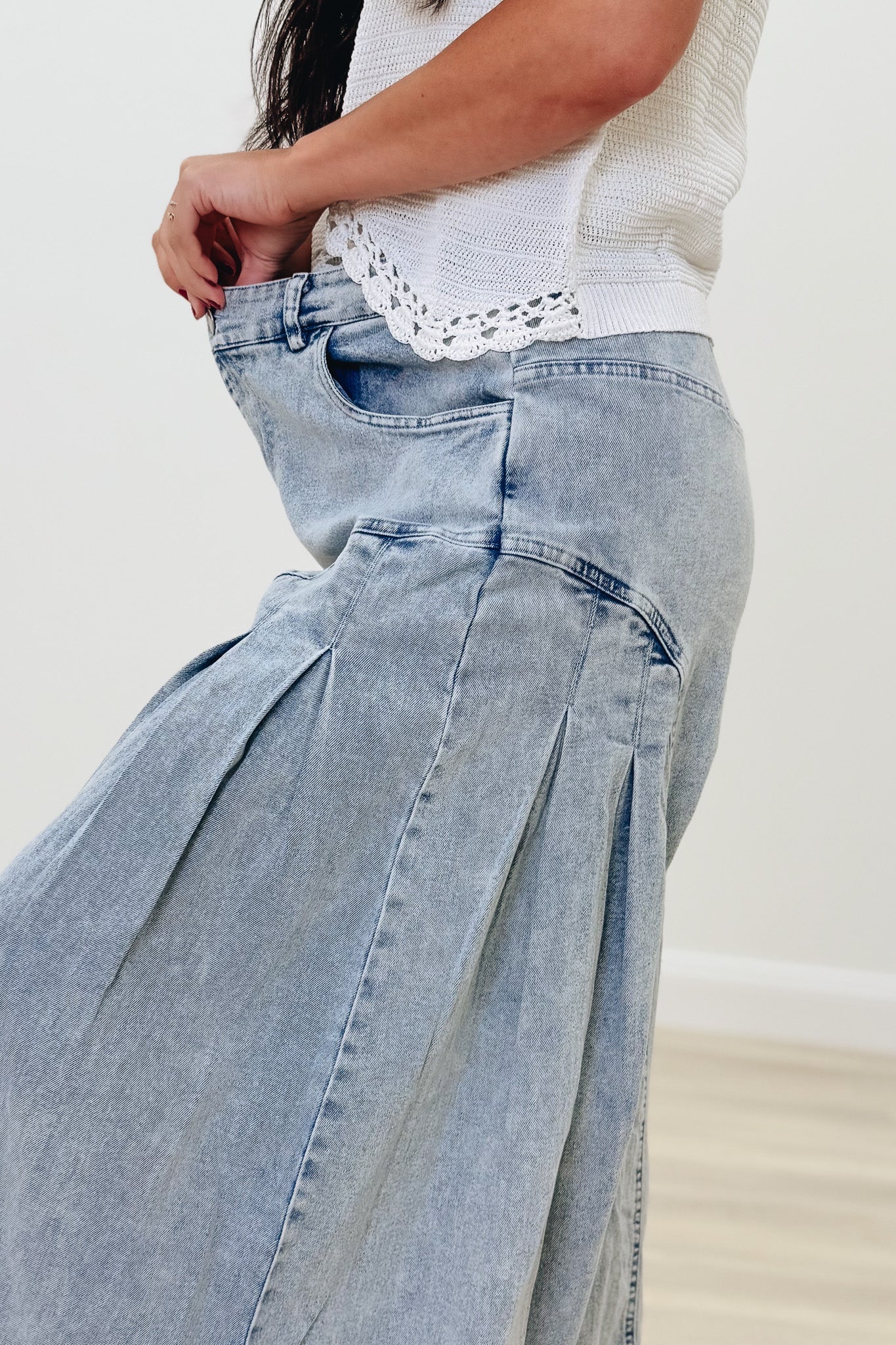 Bold & Breeze Wide Leg Pants - Denim