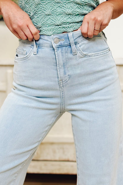 It Would Be You By Mica - High Rise Wide Leg Jeans - Light Slate