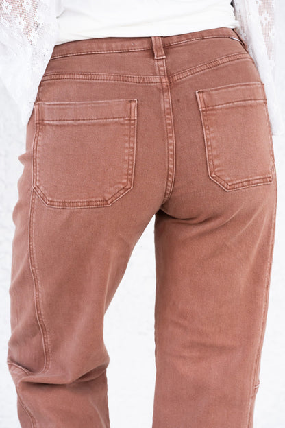 Espresso Yourself By Risen - High Rise Crop Wide Barrel Pants - Espresso
