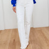 Soft Served By Risen - Tummy Control Straight Leg Raw Hem Jeans - Cream