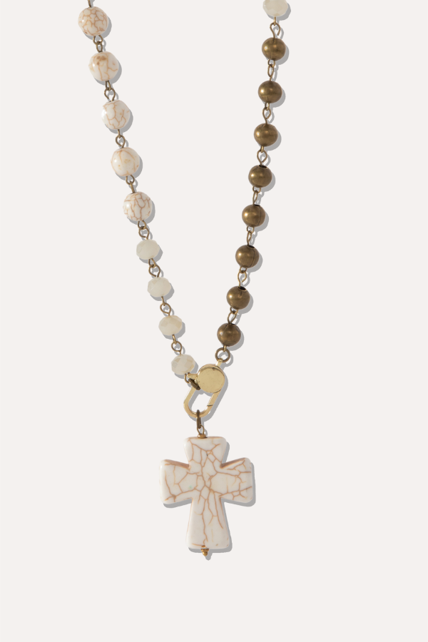 Eden Necklace - Cross White