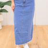 Make The Call Midi Denim Skirt