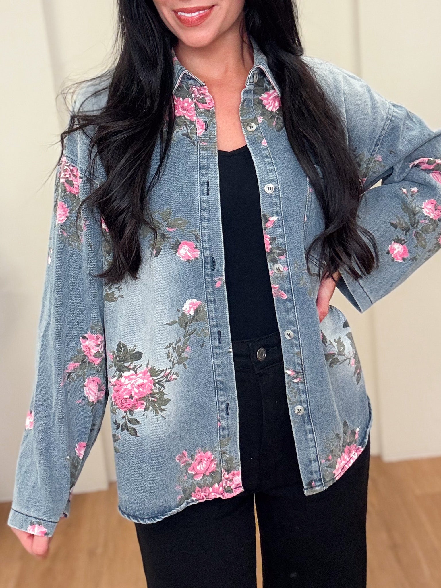 Wild Flower Button Down Top