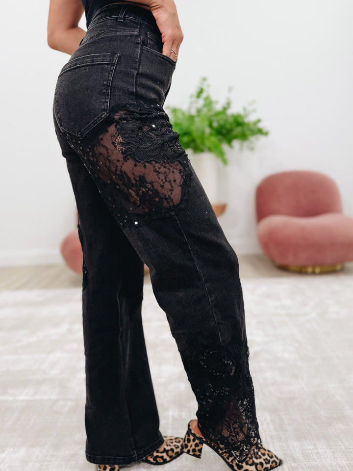 Sweet Piece By BAR Label - Mid Rise Lace Detail Jeans