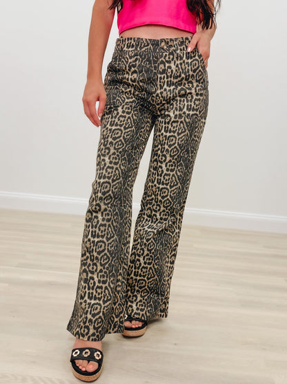 Urban Wild Leopard Flare Jeans
