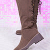 Agenda Lace Up Combat Boots - Brown