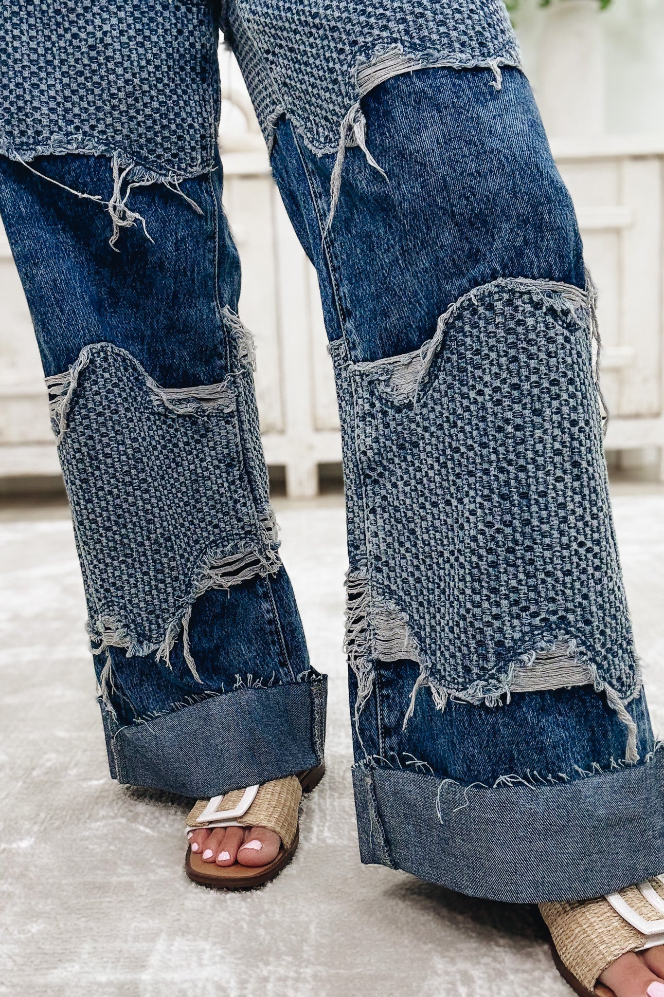 Wavy Baby Wide Leg Jeans - Denim