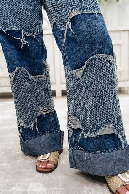Wavy Baby Wide Leg Jeans - Denim