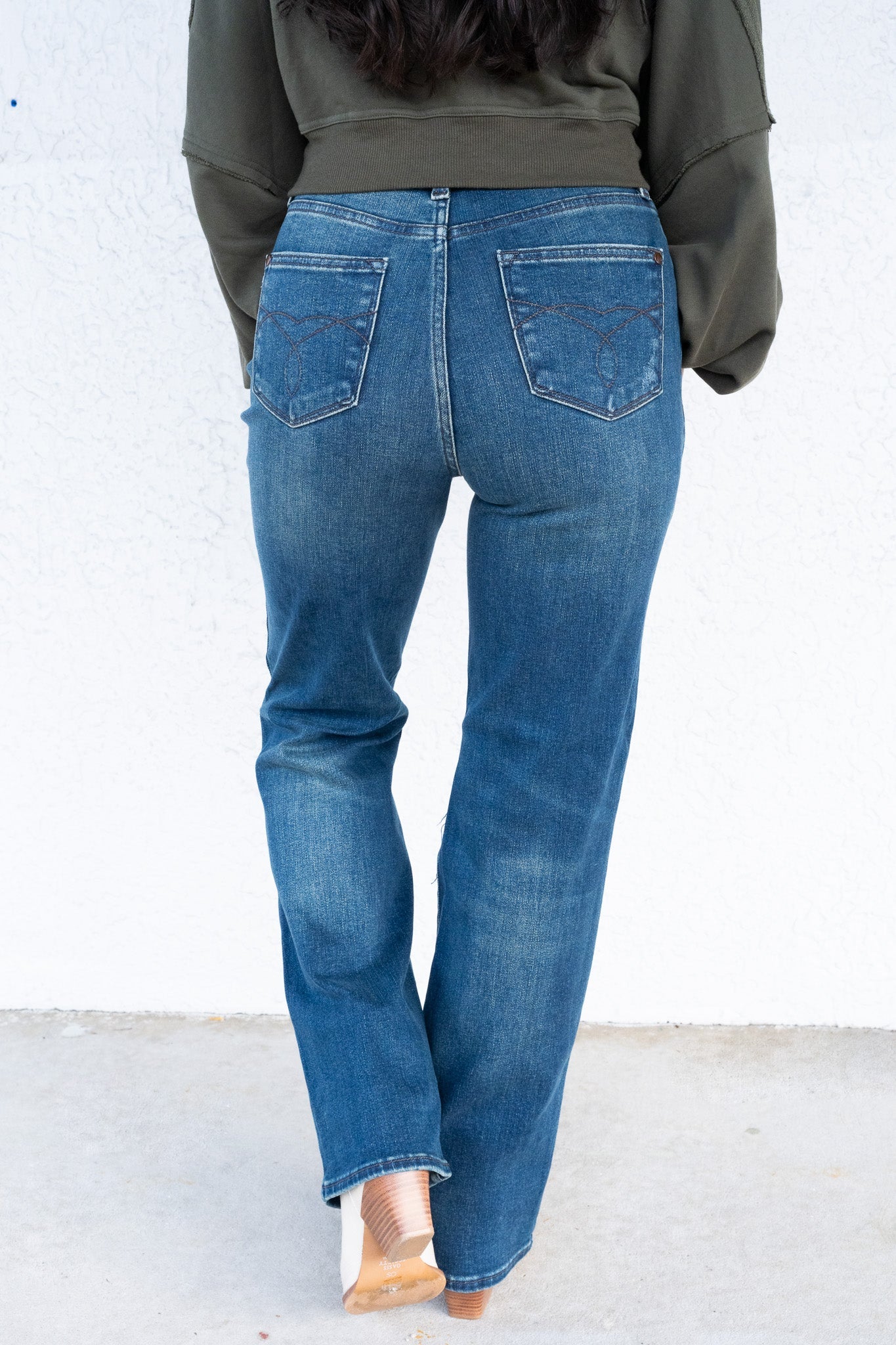 The Brandi By Judy Blue - High Rise Distressed Dad Jeans