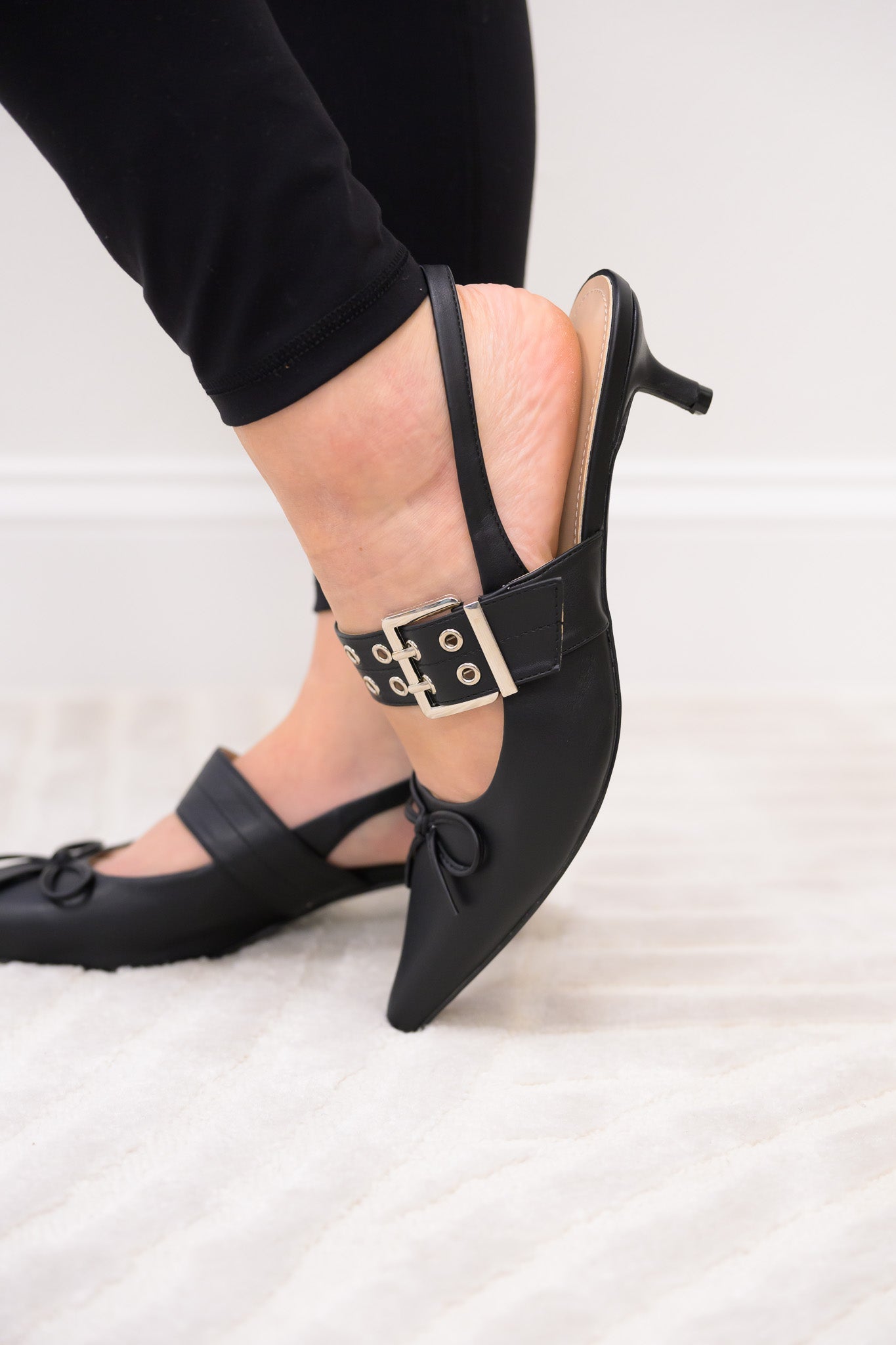 Sleek Grommet Slingback Kitten Heels - 3 Colors!
