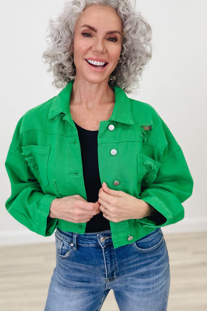 Southern Strut Rhinestone Denim Jacket