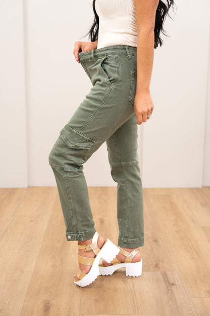 Mica Olive You More Cargo Mom Pants