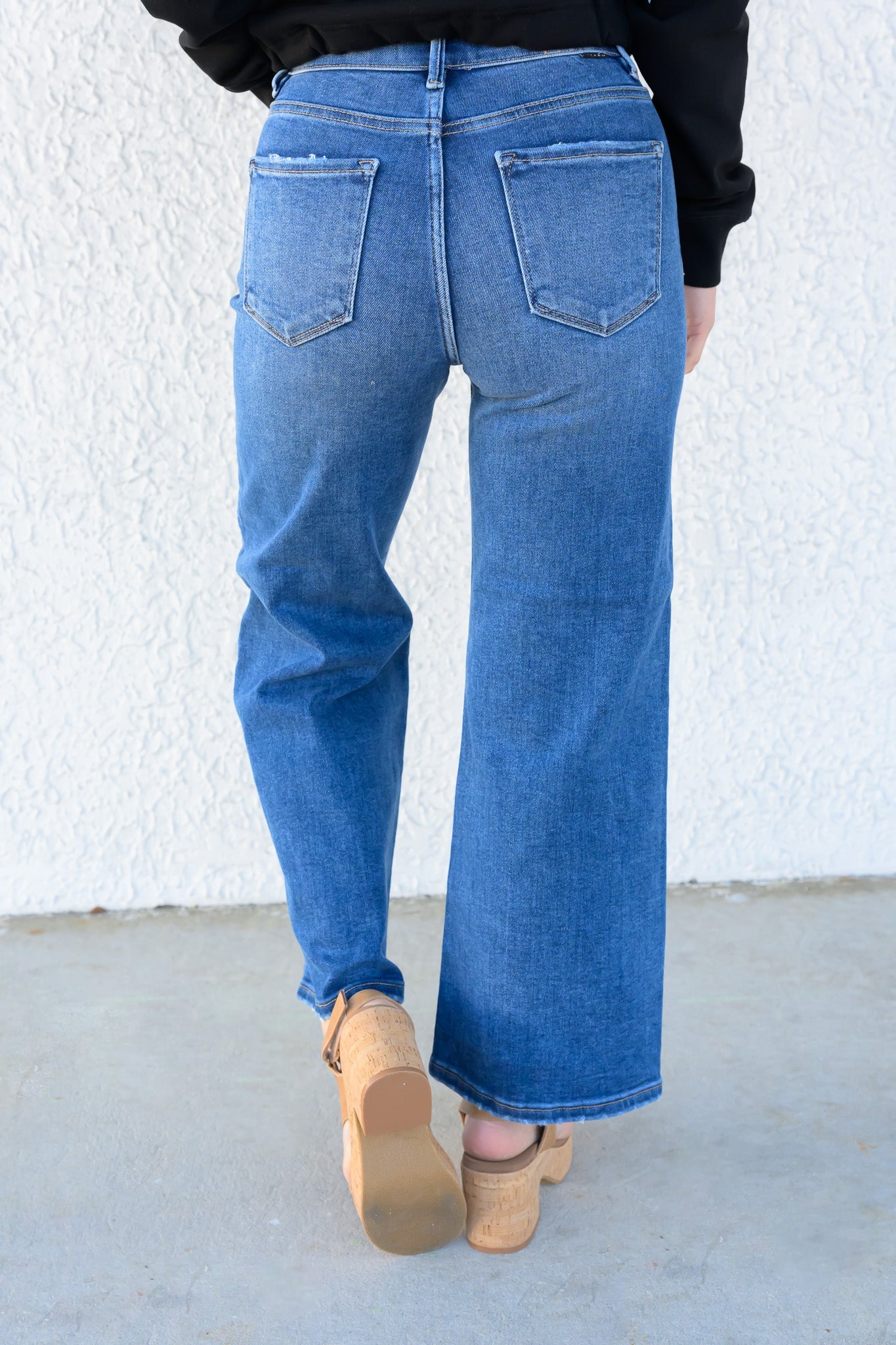 The Alice By Risen - High Rise Crop Wide Leg Jeans - Dark
