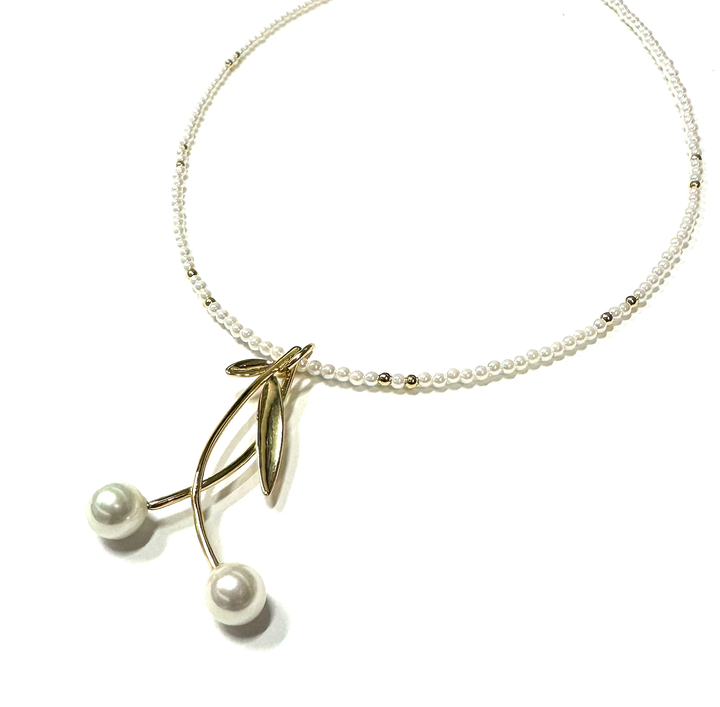 BB Lila Pearls And Cherries Necklace