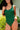 Solid Green Scalloped One Piece Swimsuit