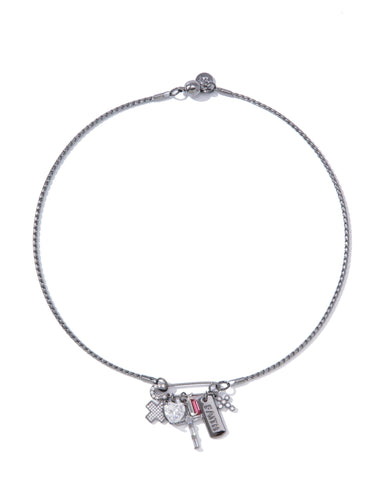 Charmed Life Necklace Blessed - Gunmetal - By Alexa Rae