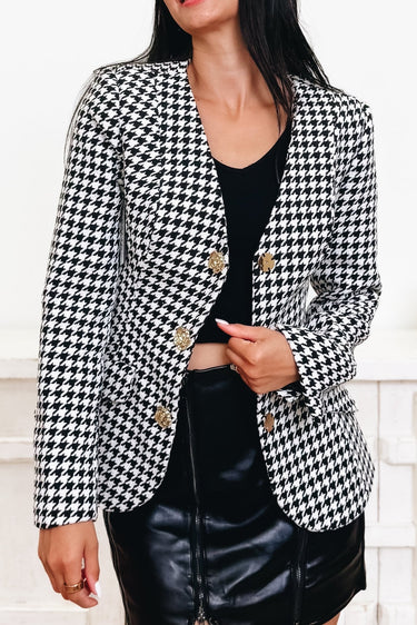 Check Yes Houndstooth Blazer - By Alexa Rae