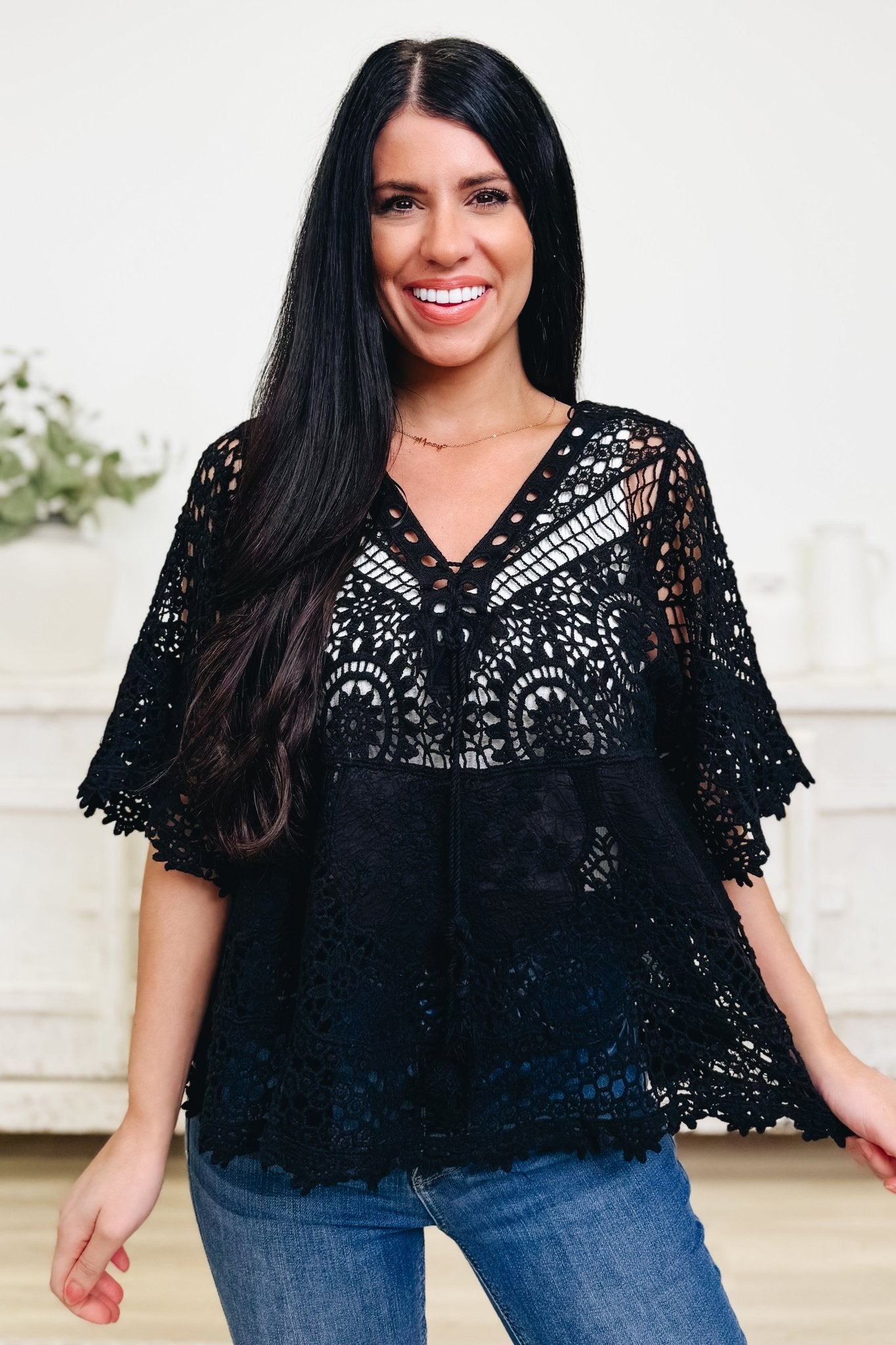 Chic & Trendy Crochet Top - 2 Colors! - By Alexa Rae