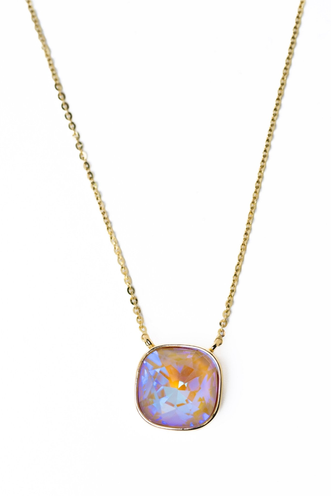 Crystal Glow Square Necklace - Fairytale - By Alexa Rae