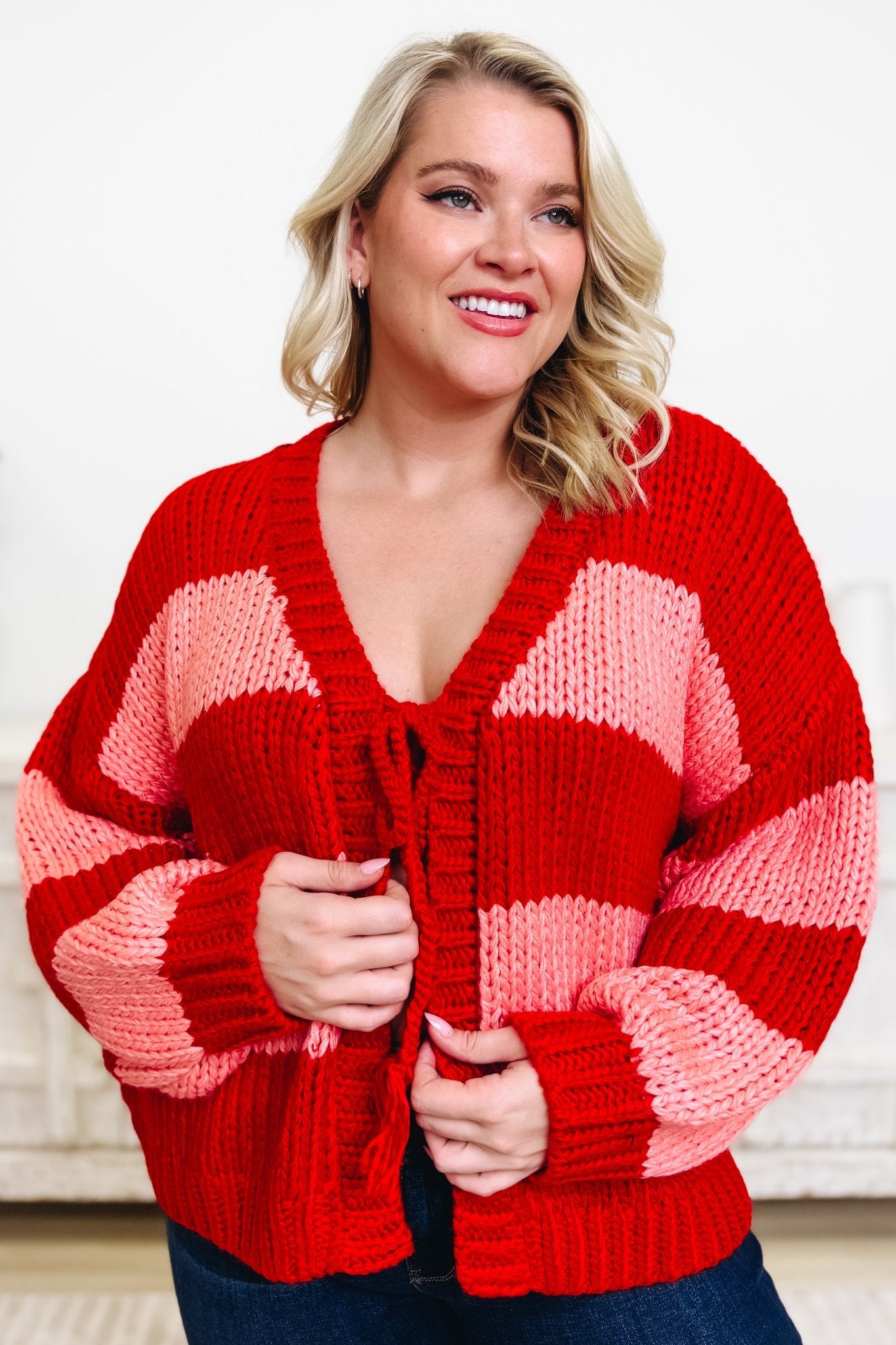 Cupid's Cutie Stripe Tie Sweater - By Alexa Rae