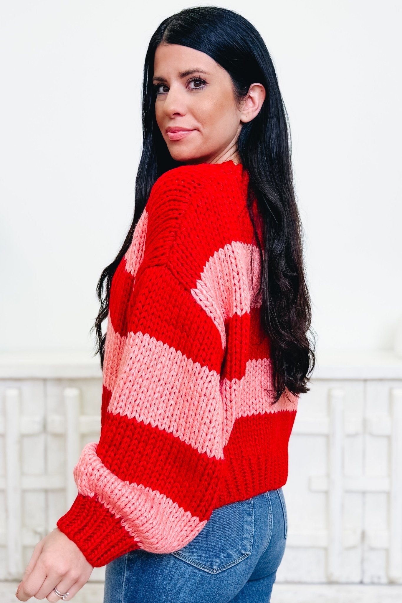 Cupid's Cutie Stripe Tie Sweater - By Alexa Rae