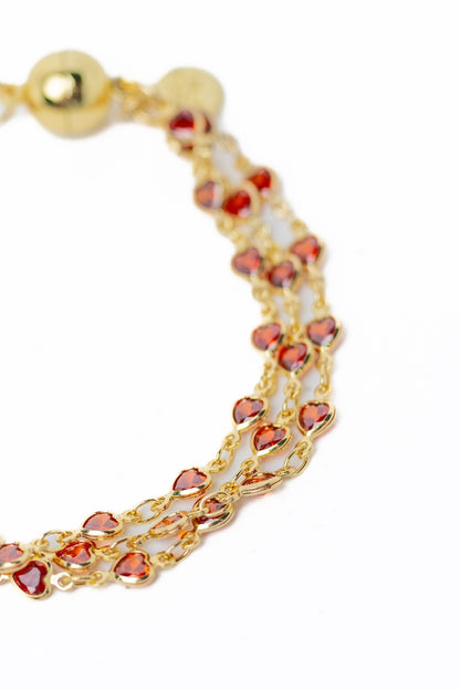 Cupids Kiss Bracelet - Ruby - By Alexa Rae