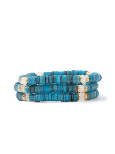 Turks And Caicos Bracelet Set - Mykonos Blue