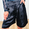 Satin Flow Pleated Shorts