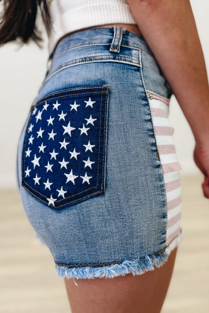 All American Vibe Denim Shorts - Light Wash