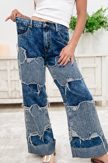 Wavy Baby Wide Leg Jeans - Denim