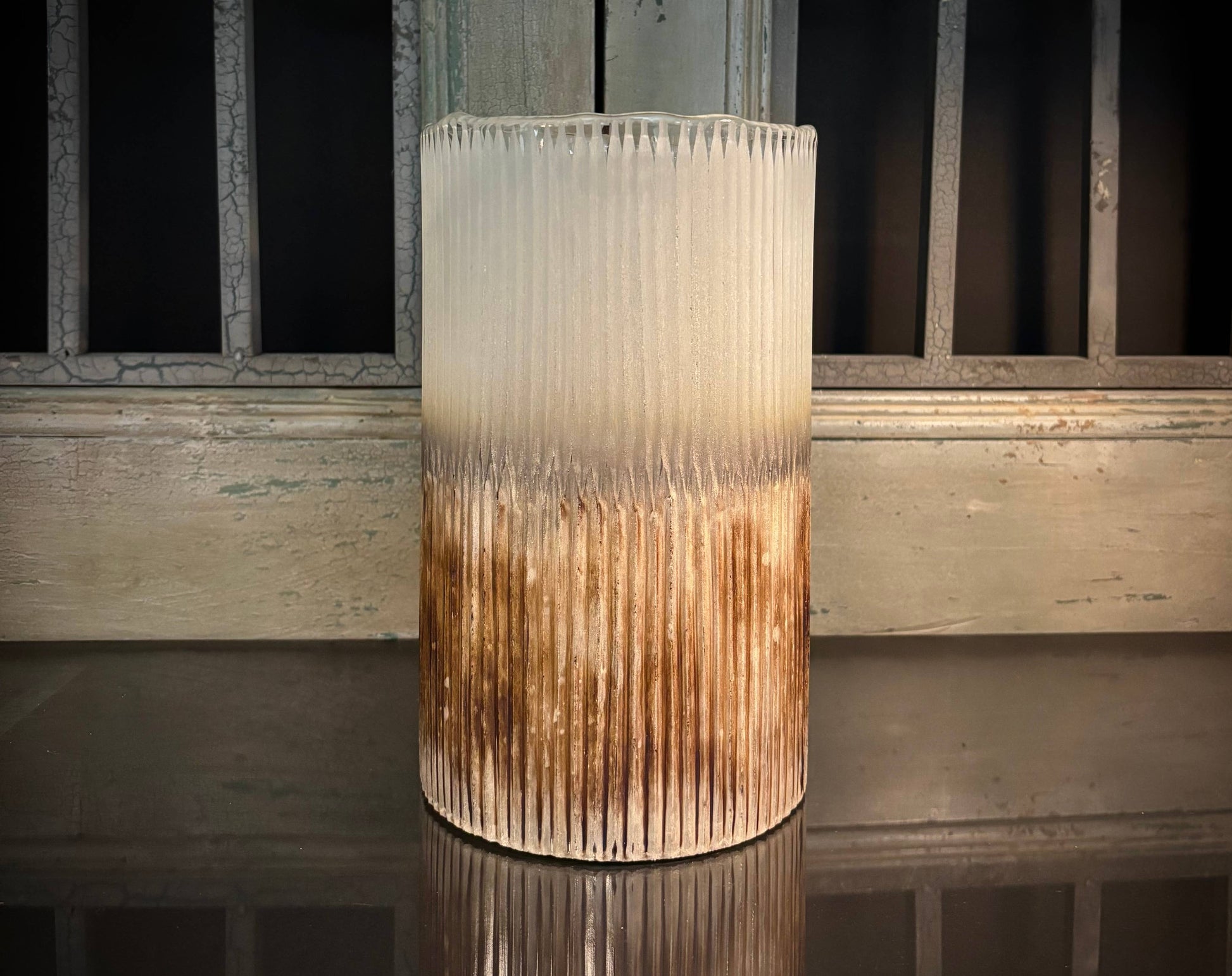 6"x 10" Frosted Bamboo Vessel