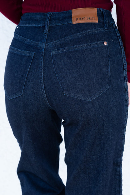 Weave With It By Judy Blue - High Rise Crop Wide Leg Jeans