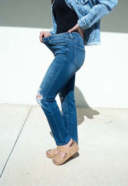 The Avril By Mica - Mid Rise Straight Leg Jeans