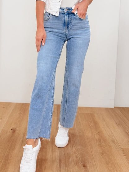 The Chrishell By Risen - Mid Rise Flare Seam Detailing Jeans-Medium