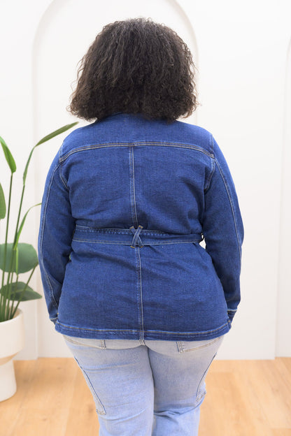 The Reese By Judy Blue - Mid Length Denim Utility Side Slit Jacket