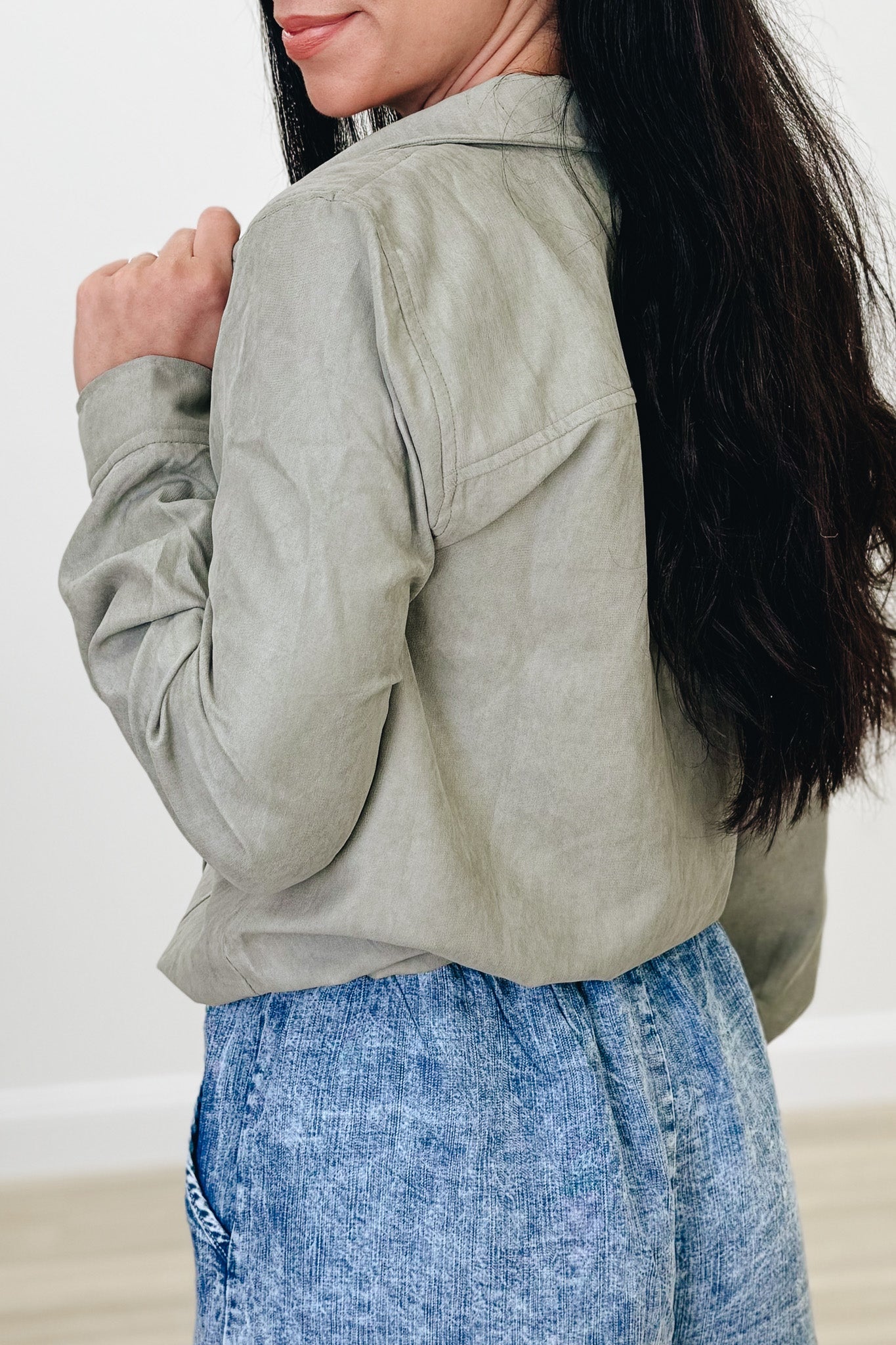 Be Cool Utility Jacket - Dusty Sage