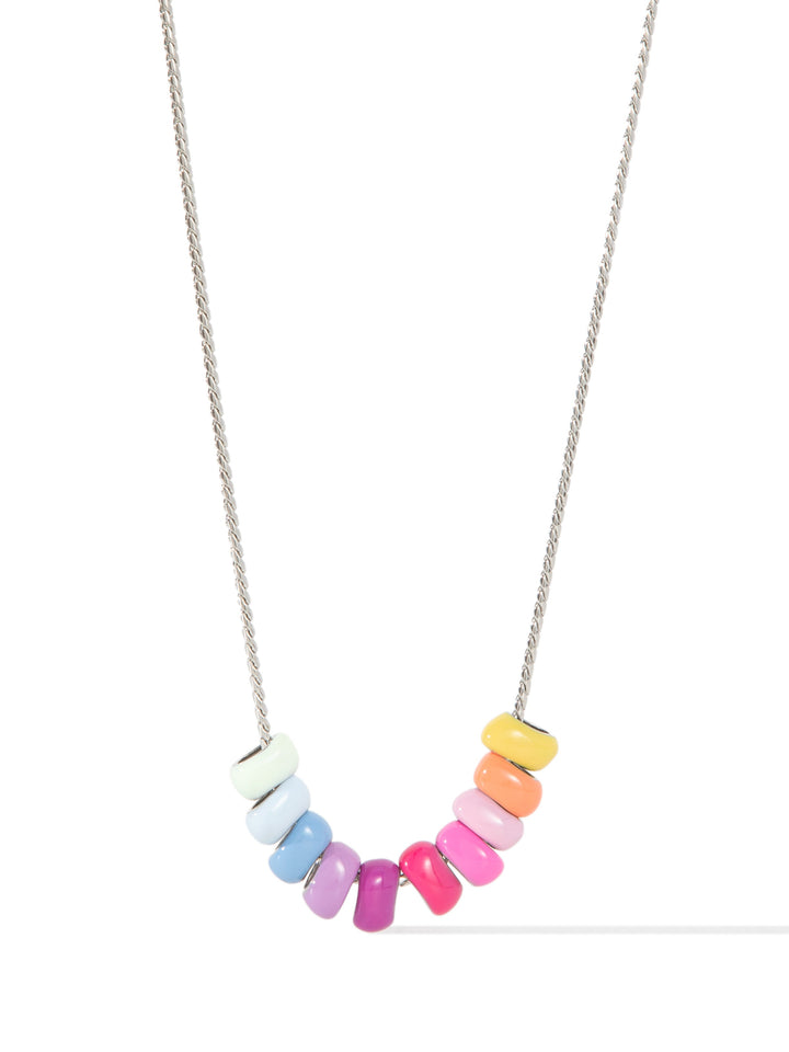 Happy Ending Necklace - Silver Pastel Multi