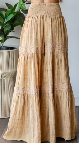 Effortless Crinkle Tiered Wide Leg Pants - 3 Colors!