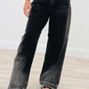 Backstage Babe By Cello - Mid Rise Y2K Skater Ombre Jeans - Black
