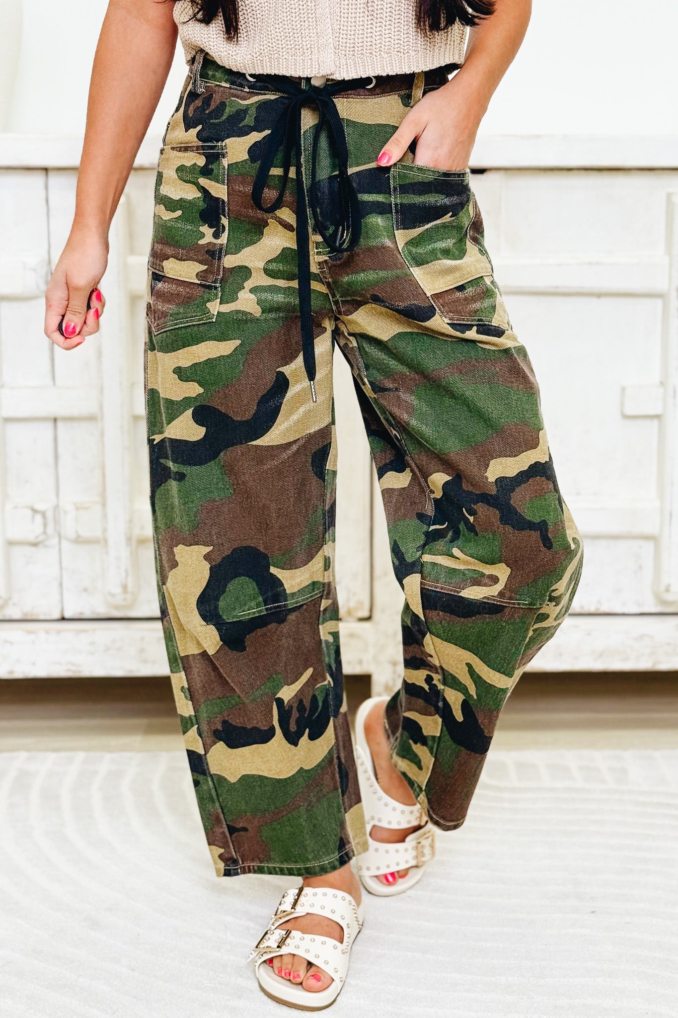 Wild Journey Camo Barrel Jeans