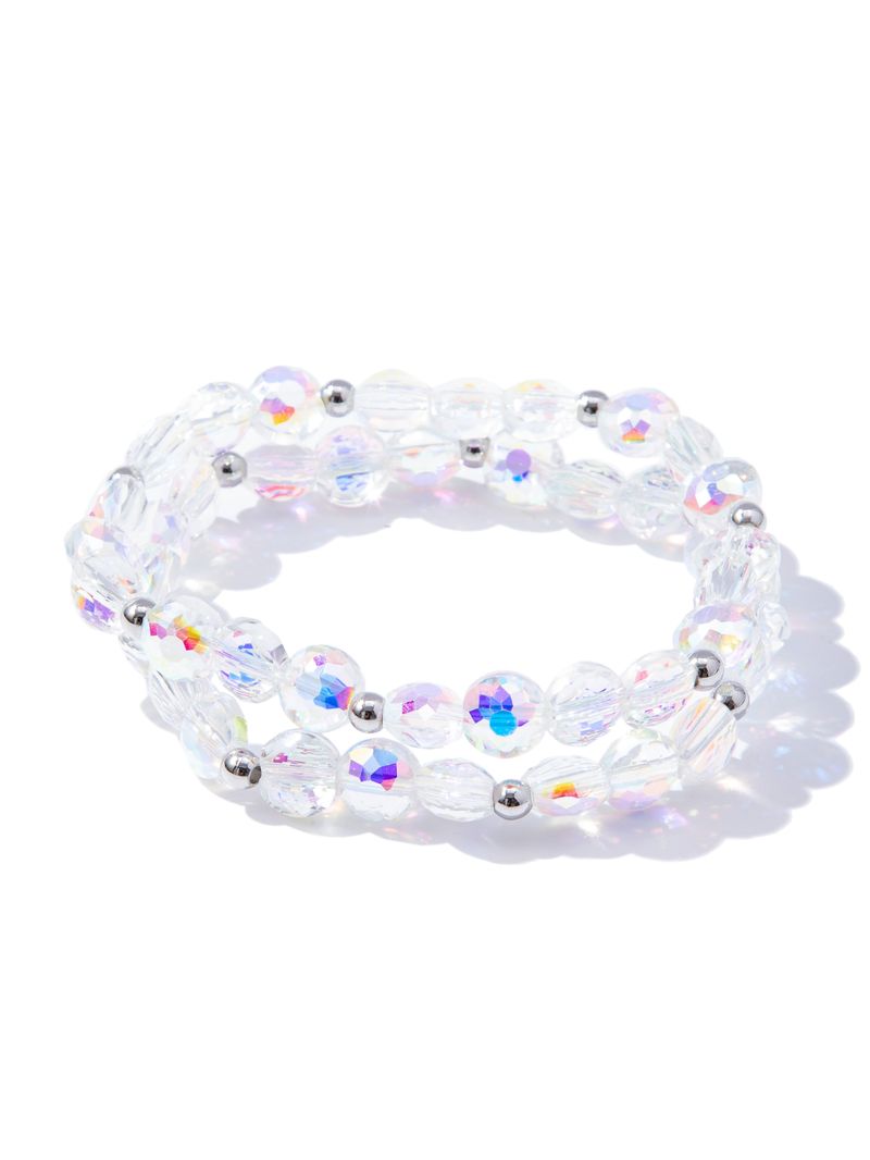Shimmering Midnight Bracelet Set - Clear AB