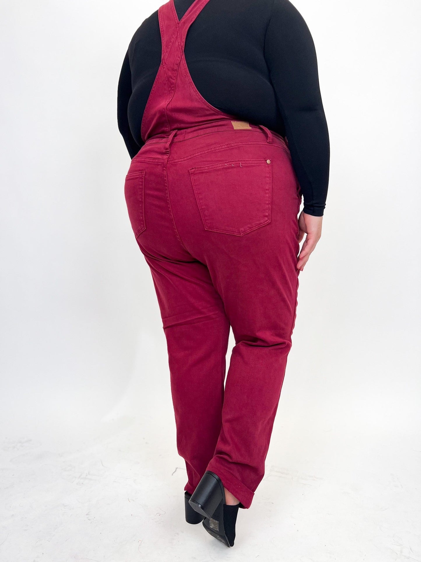 Judy Blue Work It Overalls - Maroon