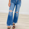 Lookin For Love By Mica - High Rise Distressed Wide Leg Jeans - Ice Dark Blue