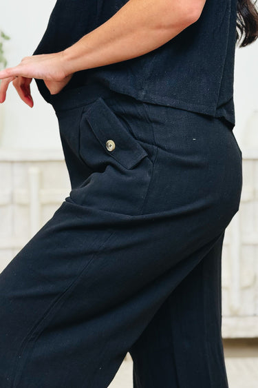 Meeting Ready Linen Pants - Black