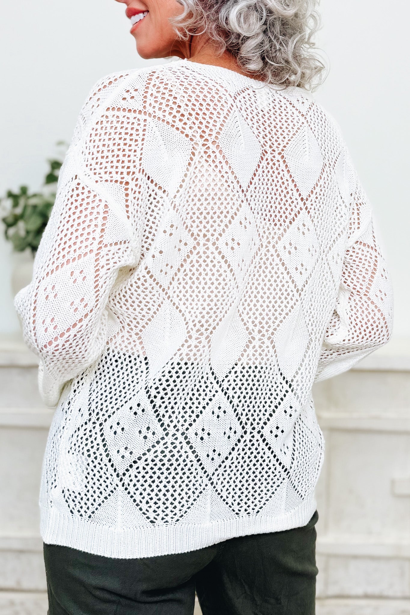 Gleam Grid Diamond Pullover Sweater - 2 Colors!