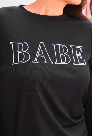 Array Babe Embroidered Ribbed Set
